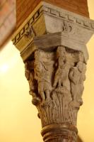 a stone pillar with a carving on it at Hotel Palazzo Stern in Venice