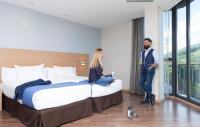 Cama o camas de una habitación en Spirit Hotel Gran Bilbao