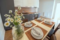 Kuchyň nebo kuchyňský kout v ubytování Letna Garden Suites