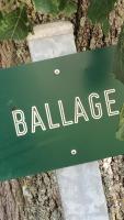 a green sign with the word palace on a tree at Le gîte de Ballage in Chemillé-sur-Dême