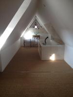 a attic room with a sink and a table at appartement à Colmar in Colmar