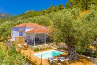 a house with a swimming pool and a tree at Neptune in Alonnisos