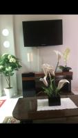 Charmoso apartamento Copacabanaにあるテレビまたはエンターテインメントセンター