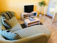 Televízia a/alebo spoločenská miestnosť v ubytovaní Hekel's privat