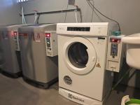 a washing machine and a dryer in a room at Silom Space Hostel in Bangkok