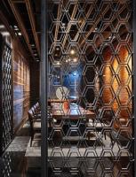 a room with a table and a glass wall at New World Beijing Hotel in Beijing