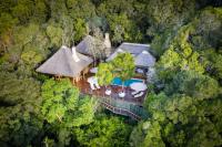 an aerial view of a house in the forest at Trogon House and Forest Spa in The Crags