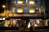 a building with a hotel st albert sign in front of it at Hôtel Saint Albert in Sarlat-la-Canéda