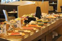 a buffet line with food on a table at Fullon Hotel Tamsui Fishermen&#39;s Wharf in Tamsui