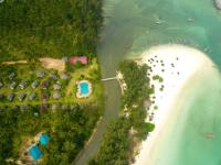 an aerial view of an island in the water at Malibu Beach Bungalows in Chaloklum