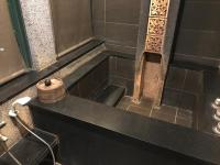 an overhead view of a bathroom with a sink at Shan-Yue Hotspring Hotel in Taipei