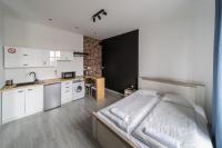 Kuchnia lub aneks kuchenny w obiekcie Black & White Vision Apartment - Centrum