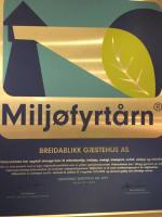 Certifikát, hodnocení, plakát nebo jiný dokument vystavený v ubytování Breidablikk Guesthouse