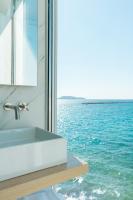 a bathroom with a sink and a view of the ocean at Les Bords De Mer in Marseille