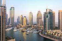 Nespecifikovaný výhled na destinaci Dubaj nebo výhled na město při pohledu z apartmánu