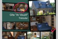 a collage of different pictures of a house at Gîte 3 pers Jacuzzi extérieur sous bulle, possibilité table d&#39;hôtes le soir in Tréduder