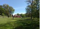 two pictures of a field with a tree and a house at Pension &amp; Gasthaus Kattenstieg in Kattenstiegs-Mühle