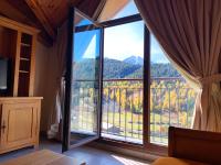 Zimmer mit einem großen Fenster und Bergblick in der Unterkunft Apartaments Els Llacs in Bordes d´Envalira 