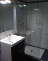 a bathroom with a sink and a shower at Appartement sympa Arcachon in Arcachon