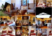 a collage of photos of a room with furniture at Addo Dung Beetle Guest Farm in Addo