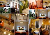 a collage of photos of a hotel room at Addo Dung Beetle Guest Farm in Addo