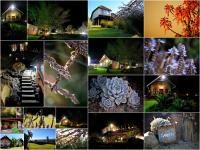 a collage of photos of a house with lights at Addo Dung Beetle Guest Farm in Addo