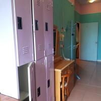 a room with pink lockers in a room at Taroko Susi Space in Xincheng