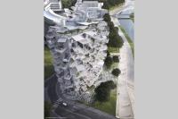 an architectural rendering of a white building with balconies at Arbre Blanc, une folie montpelliéraine in Montpellier