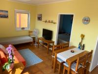 Televízia a/alebo spoločenská miestnosť v ubytovaní Apartman Delfin