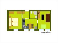 Půdorys ubytování Apartmány Cestář Boží Dar