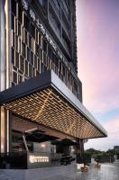 a rendering of the exterior of a building at Arthur Hotel Zhujiang New Town Guangzhou-Free Shuttle Bus to Exhibition Centre during Canton Fair in Guangzhou