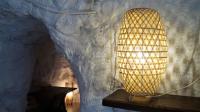 a light on a table in a cave at Casa Cueva “La Estrella” in Granada