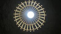 a ceiling light with a light in the middle at Casa Cueva “La Estrella” in Granada