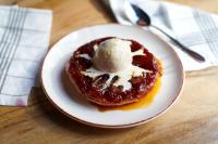 a pastry on a plate with ice cream on top at The Chamberlain in London