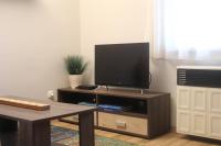 Telewizja i/lub zestaw kina domowego w obiekcie Green garden apartment ingyenes zárt parkolóval