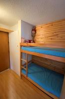a bunk bed in a room with a wooden wall at Boost Your Immo Les Airelles Risoul 375 in Risoul