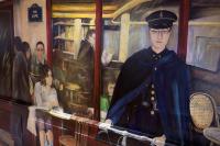 a painting of a man in uniform in a restaurant at Geographotel Paris-Roissy CDG Airport in Le Mesnil-Amelot