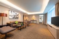GHIC The Mulian Hotel of Bio-island Guangzhouにあるテレビまたはエンターテインメントセンター