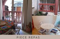 two pictures of a room with a table and chairs at Passage du Cygne in Blois