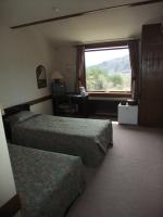 a hotel room with two beds and a window at Guesthouse Sakuya in Fujikawaguchiko