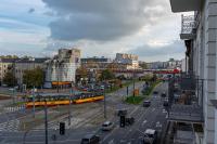 Widok na miasto Warszawa z tego apartamentu