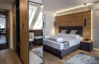 Posteľ alebo postele v izbe v ubytovaní Minaret Residence & Relax Pécs