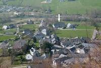 an aerial view of a village with houses at Lo Saunei in Laruns