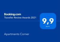Certifikát, ocenenie alebo iný dokument vystavený v ubytovaní Apartments Corner