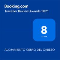 Certifikát, ocenenie alebo iný dokument vystavený v ubytovaní ALOJAMIENTO CERRO DEL CABEZO