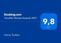 Certifikát, hodnocení, plakát nebo jiný dokument vystavený v ubytování Irene Suites