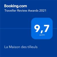 a screenshot of a phone with the text travelling review awards at La Maison des tilleuls in Entrains-sur-Nohain