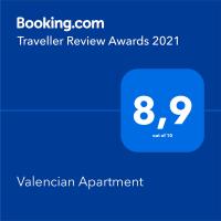 Certifikát, hodnocení, plakát nebo jiný dokument vystavený v ubytování Valencian Apartment