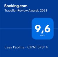 Casa Paolina - CIPAT 57814 tanúsítványa, márkajelzése vagy díja
