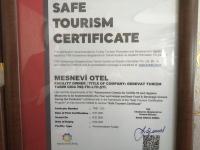 Certifikát, hodnocení, plakát nebo jiný dokument vystavený v ubytování Mesnevi Hotel